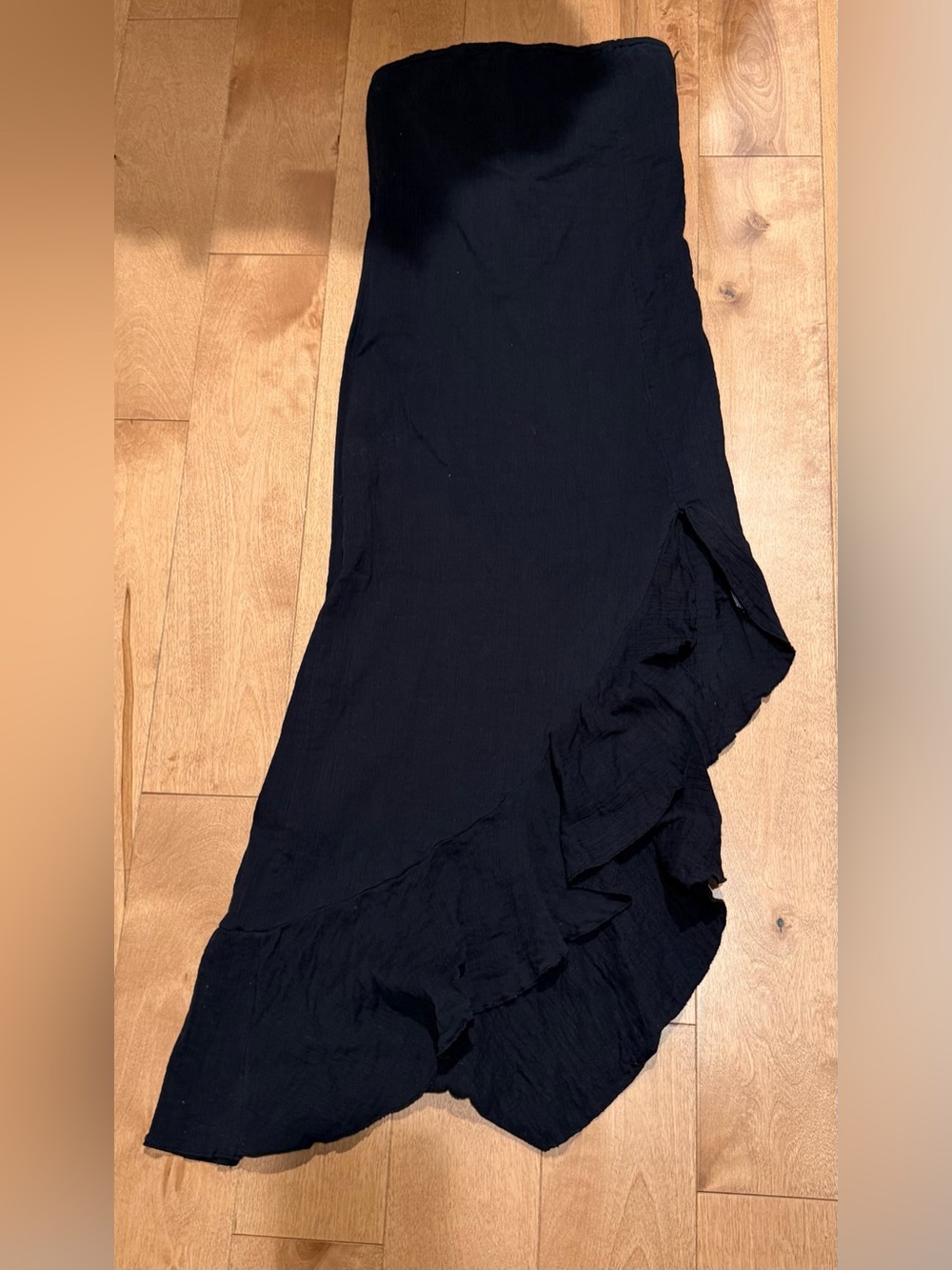 Free People Black Ruffle Dress